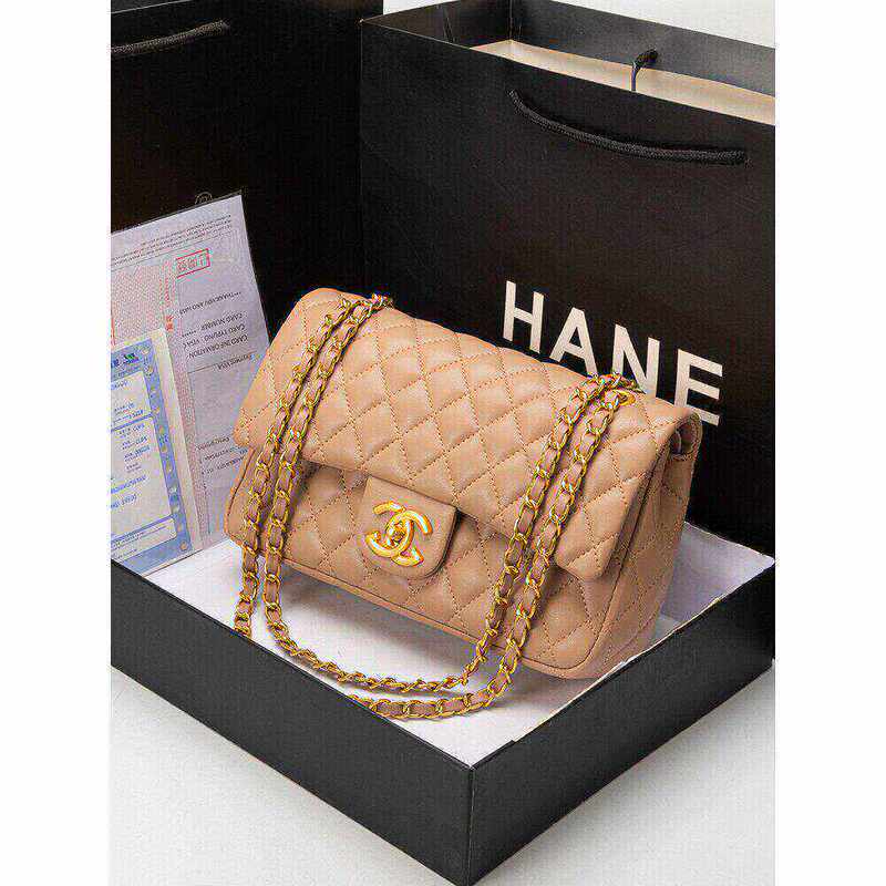 Hong Kong Brand Quilted Chain Bag, New Chanel-Style Women's European and American Retro Leather Large-Capacity Shoulder Bag with a High-End Feel, Crossbody Bag