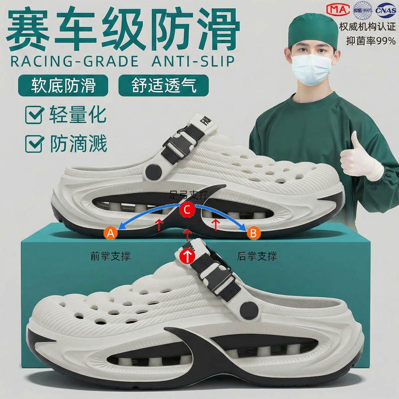 Operating Room Clogs Men's Summer Outdoor Wear 2026 New Anti-Slip Anti-Odor Arch Support Thick-Soled Driving Sandals Operating Room Clogs Men's Summer Outdoor Wear 2026 New Anti-Slip Anti-Odor Arch Support Thick-Soled Driving Sandals