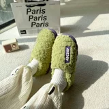 Тапочки, зимняя нескользящая удерживающая тепло обувь на платформе, коллекция 2023