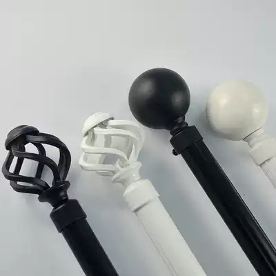 Nordic thick curtain rod simple white black silent aluminum alloy Roman Rod single and double rod custom curtain track