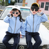 Kindergarten Garden Clothing Spring Autumn Clothing Children Yinglun Wind Class Suit Blue Sport Clothes Elementary School Children School Uniform Preschool Teacher Clothing