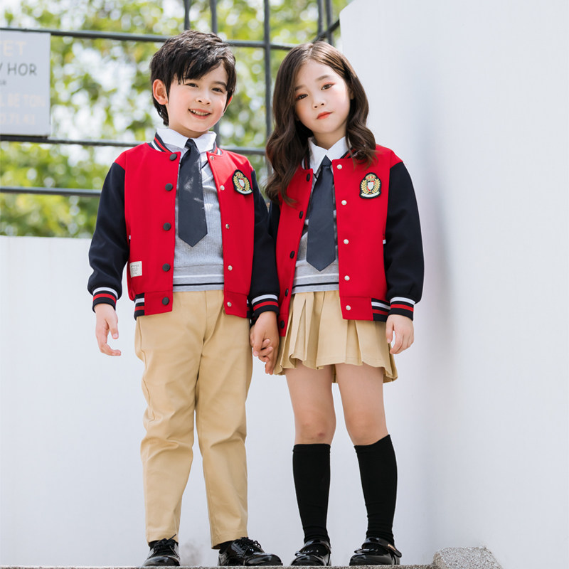 Kindergarten uniforms spring and autumn clothing boys and girls baseball uniforms fashion suits children's British style class uniforms primary school uniforms