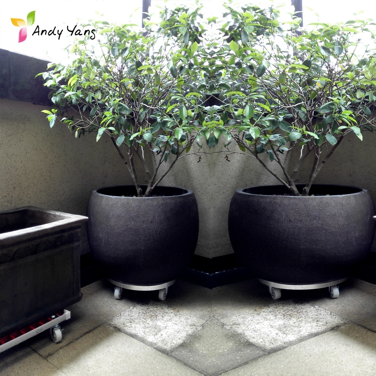 Buy or circular flower pot tray with universal wheel thickening removable tray belt pulley wheel base flower chassis roll