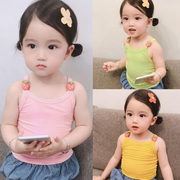 Cô gái mùa hè sling vest baby baby bông tay đầu trẻ em mỏng dễ thương dâu tây dưới.