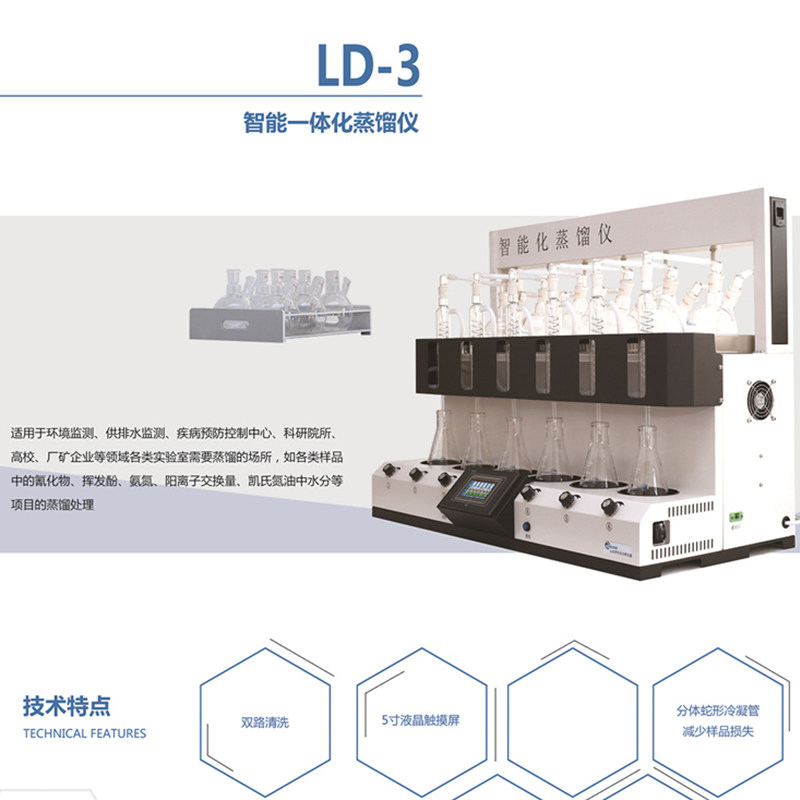 Automatic distillation device for the treatment of nitrogen oil moisture distillation in the ammonia nitrogen distillation instrument