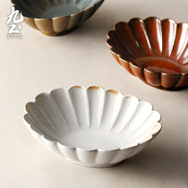 Nine Earth Day Style Handmade Retro Petal Bowl Individuality Creative Ceramics Home Food Items Soup Bowls Pastry Bowls Quaint single