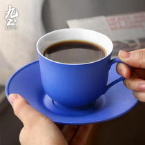 Klein blue coffee cup disc day style hand sprint cup down afternoon tea light lavish coffee cup with suit upscale home