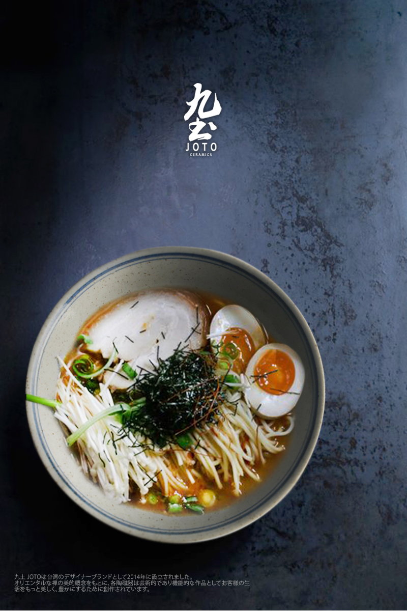 Xô bát gốm sứ màu xanh và trắng bát ăn bát súp ramen thủ công Nhật Bản đồ đá bát bát đồ ăn bằng lò vi sóng - Đồ ăn tối khay đựng đồ ăn dặm cho bé
