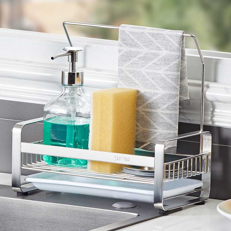 Kitchen windowsill Shelf Sink Sponge Rag Drain Basket Dishwashing cloth Baggy Cloth Wash and finish Multi-functional
