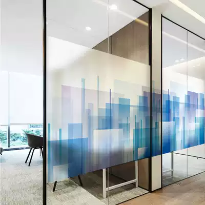 Glass sticker decoration personality creative company commercial electrostatic frosted office meeting room hall glass film
