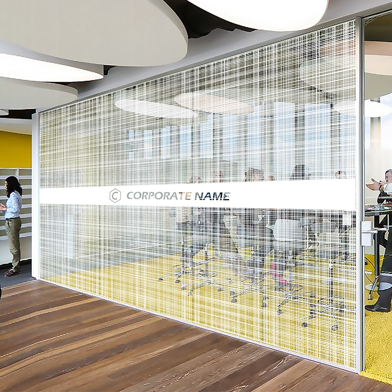 Modern art cloth pattern office decorative glass sticker black and white electrostatic transparent frosted film glue-free customization