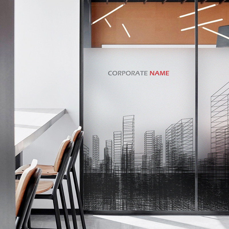 Creative Building Enterprise Office Static Frosted Glass Cling Film Partition Decoration Transparent Doors And Windows Stickers Anti-Peep