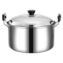 Stainless steel deepened soup pot high soup pot household thickened large-capacity steaming pot stew pot induction cooker gas stove special