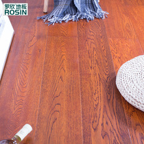  Luo Xin oak multi-layer solid wood composite wood floor household bedroom e0 geothermal floor heating three-layer 15mm relief Chinese style