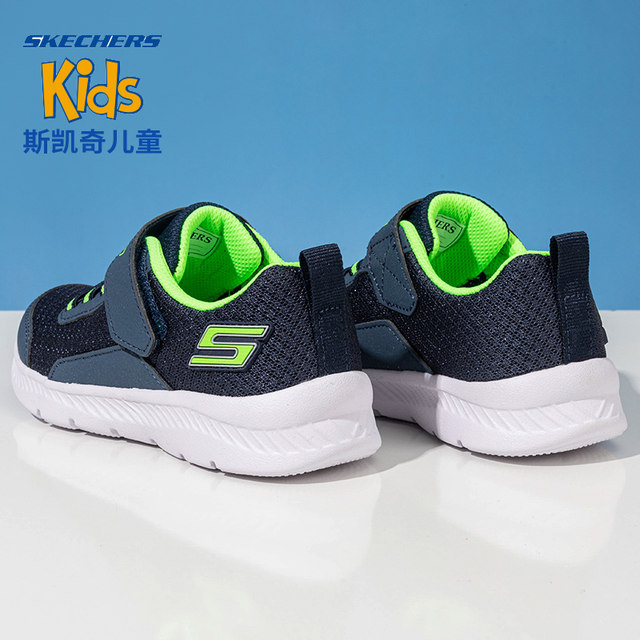 Skechers ເກີບເດັກນ້ອຍຂະຫນາດໃຫຍ່ຕາຫນ່າງເກີບບາດເຈັບແລະ Velcro ເກີບກິລາເດັກນ້ອຍດູດຊ໊ອກໃນລະດູຮ້ອນຂອງເດັກນ້ອຍຜູ້ຊາຍເກີບແລ່ນ breathable