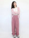Pink Corduroy Wide-Leg Pants for Women, Autumn and Winter, Unique Design, High-Waisted, Slimming, Straight-Leg, Loose, Casual Long Pants