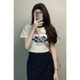 American Retro Short-Sleeved T-Shirt Suit for Women 2025 Summer Petite Elegant Waist-Cinching Skirt Slimming Two-Piece Set