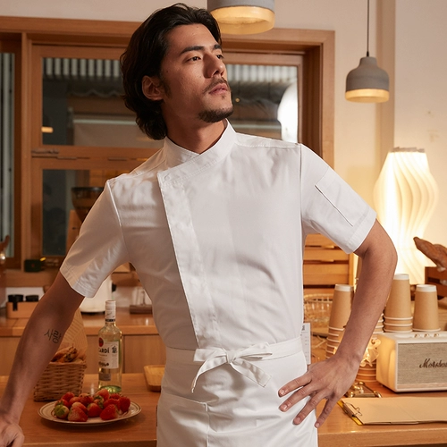 RozeChef рабочая одежда для шеф-повара с короткими рукавами, мужская одежда для общественного питания, кухни, выпечки, торта, летняя дышащая одежда