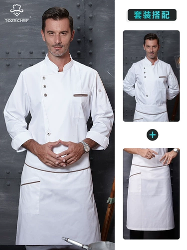 Шеф-повар Розечеф Работая одежда высокого класса отель отель кухонная одежда мужская одежда шеф-повара осень и зимний стиль с длинными рукавами