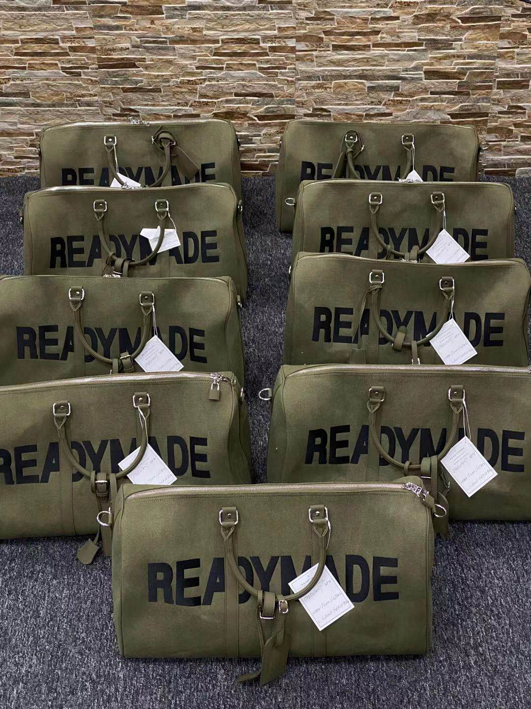 Spot readymade governmentBag embroidered army green sails cloth bag travel bag bucket bag