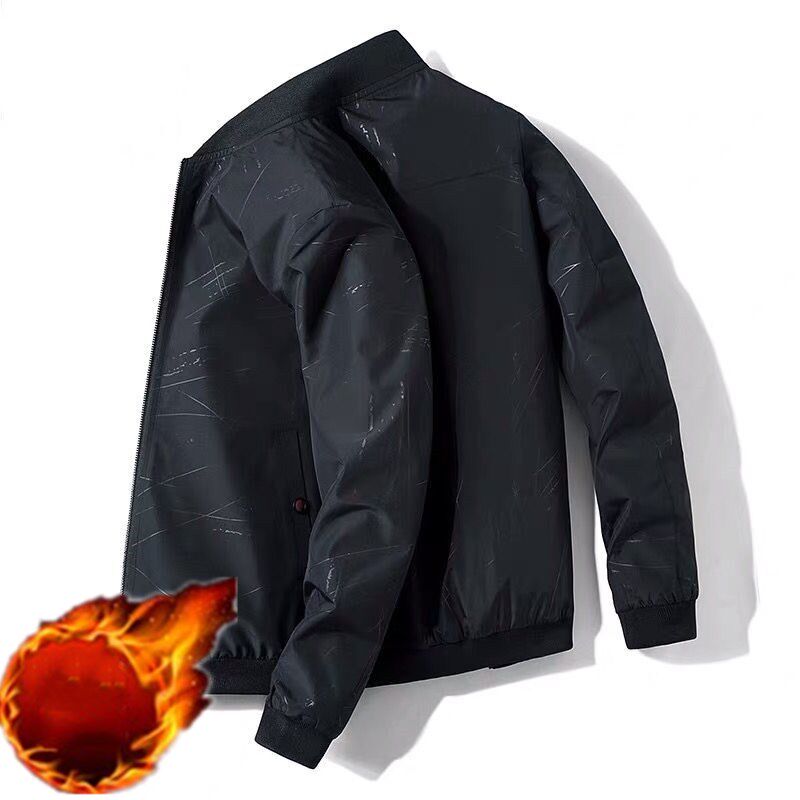 夹克男加绒薄款外套秋冬季2019新款青年男士休闲潮流韩版修身男潮