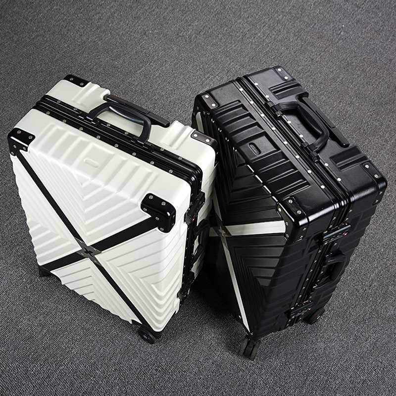 Luggage female net red ins tide small 20-inch travel universal wheel aluminum frame male 24 password leather suitcase 26 personality - Taobao