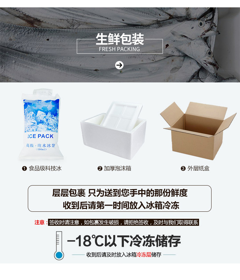御知鲜 舟山雷达网带鱼 中段 净重4斤 图10