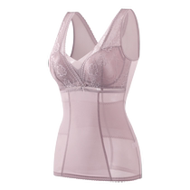 Plus size body shaper no need to wear bra summer thin corset tummy control butt lift bra top vest with breast pads