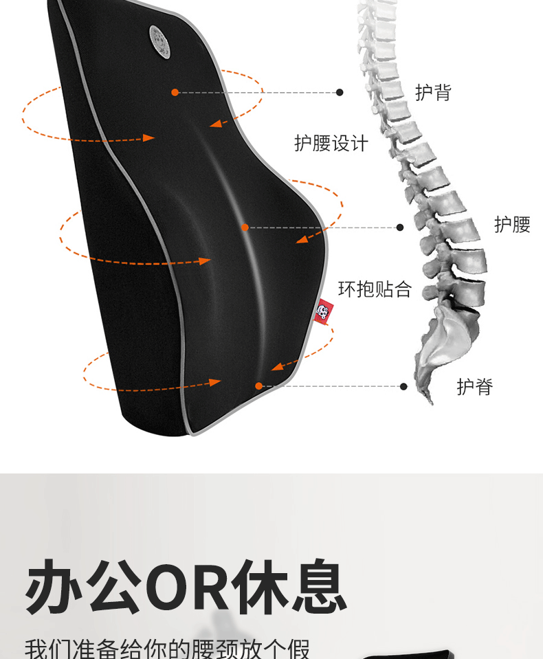 Car Lumbar Support Cushion Memory Foam Waist Pillow Car Seat Back Support Driver Lumbar Support Set