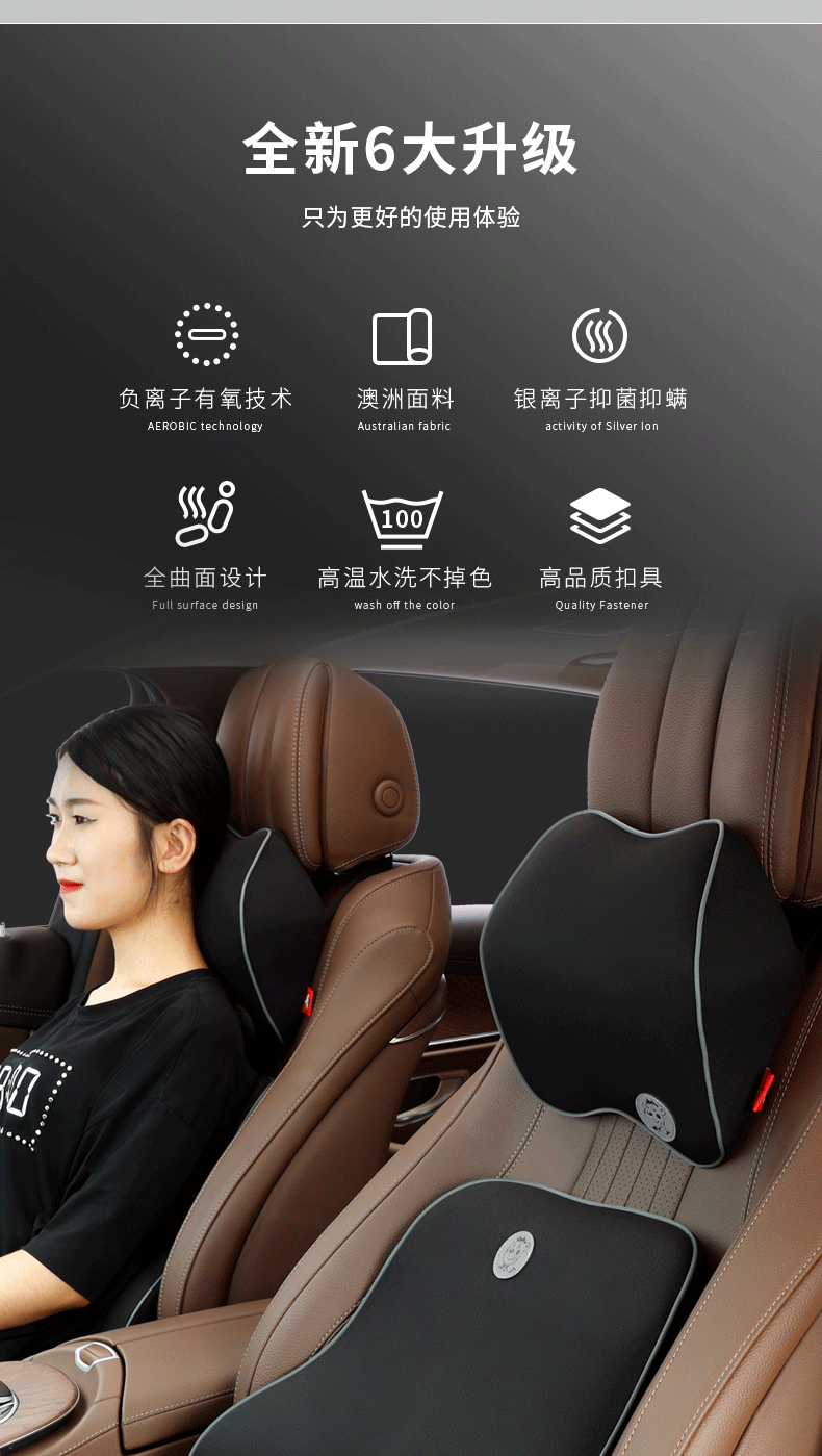 Car Lumbar Support Cushion Memory Foam Waist Pillow Car Seat Back Support Driver Lumbar Support Set