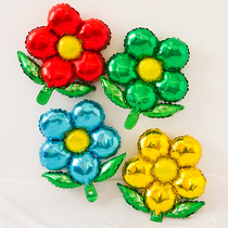 Flower shape aluminum film balloon decoration baby childrens birthday party background kindergarten classroom scene layout