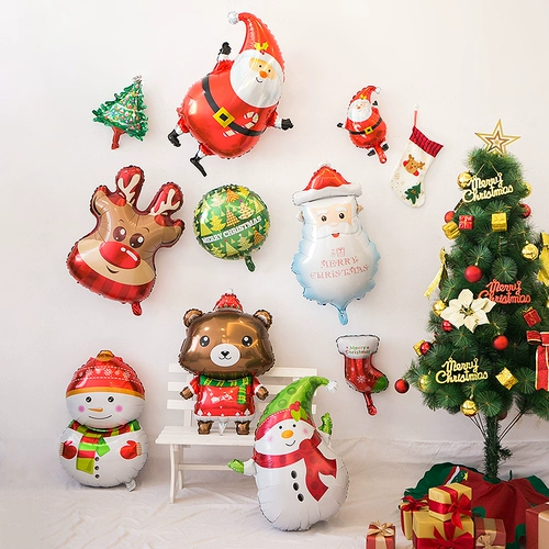 Рождественские тематические украшения из воздушных шаров из алюминиевой пленки Рождественская елка с воздушными шарами вечеринка в торговом центре магазин детский сад украшение сцены
