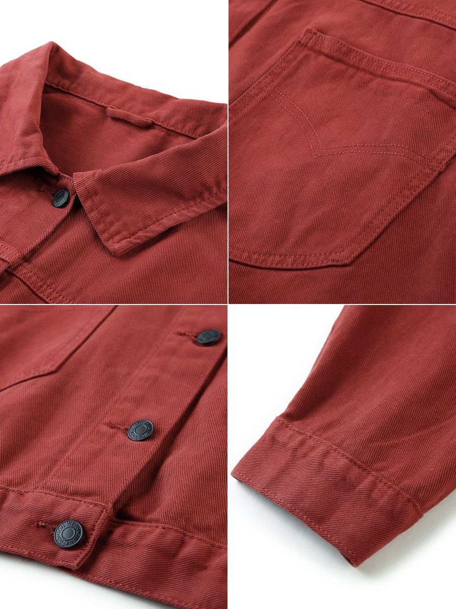 2024 AUTUMN NEW SALT DENIM SHORT JACKET WOMENS LOOSE SLIM AGE REDUCTION LONG SLEEVE RED JACKET TREND