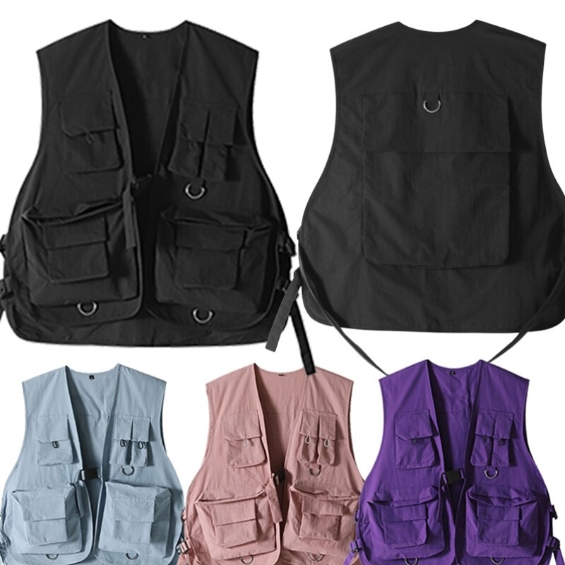 Ski Vest Japanese Style Multifunctional Retro Workwear American Functional Photographer Single/Double Board Outdoor Multi-Pocket Vest Ski Vest Japanese Style Multifunctional Retro Workwear American Functional Photographer Single/Double Board Outdoor Multi-Pocket Vest