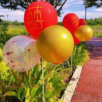 Wedding Happy Balloon Road cited wedding scene rural yard outdoor decoration wedding outdoor column scene layout