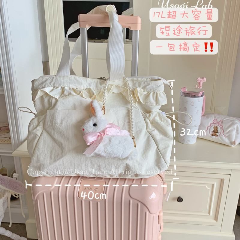 Usagi Lab "Pragmatism for Girls" Original Self-Made Waterproof Pink Backpack Travel Bag Shoulder Bag