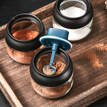 Seasoning jar glass salt monosodium glutamate seasoning box sealed kitchen salt jar seasoning bottle jar moisture-proof household combination set