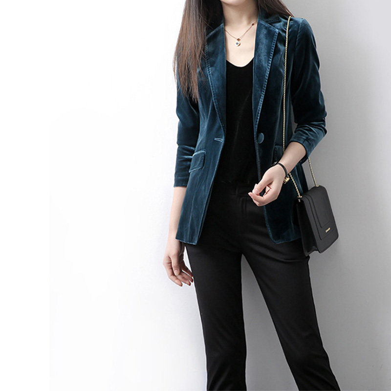 Japanese women's clothing Herbentresses Golden Velvet Suit Jacket Women Design Sensation Little New short Subsuit