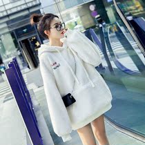 White Cover Jacket Jacket Woman 2021 Winter new lamb suede Korean version BF loose Lazy Weavewear Flannel