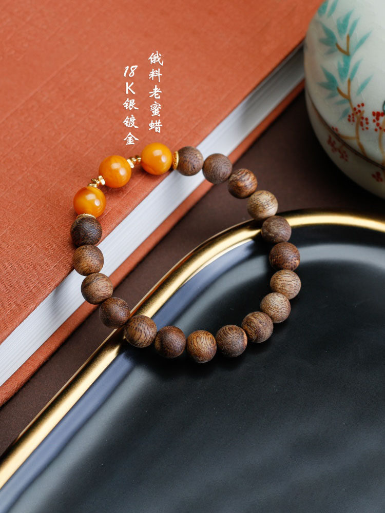 하이난 잉게 그린 QINNAN AGARWOOD 팔찌 남자 체스 NAN 팔찌 여자 놀이 원래 디자인 민족 스타일 액세서리 쥬얼리