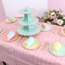 Wild picnic tableware disposable decoration picnic outing portable shooting cute picnic plate childrens dish supplies