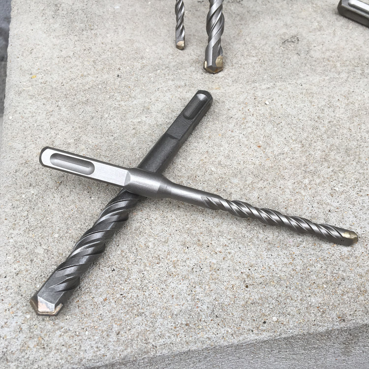 Square handle four pit electric hammer drill bit lengthened through the wall concrete rock brick wall impact drill bit 150 200