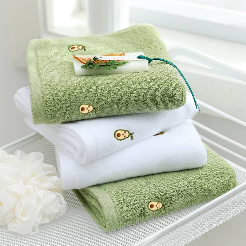 Baoding Zhiyun Textile Co., Ltd. Fully Embroidered Avocado Cotton Towel, Internet-Famous Pure Cotton Face Towel for Adults, Soft