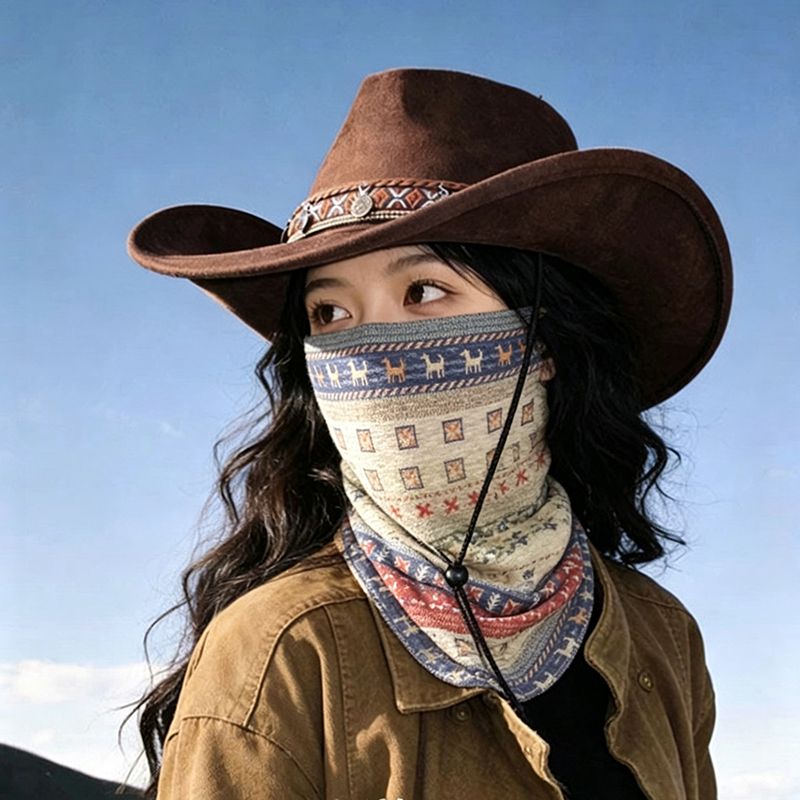 Sun Protection Mask for Women, Summer Outdoor Wear for Travel in the Northwest of China, Xinjiang Desert, Ethnic Style Veil, Denim Hiking Hat Sun Protection Mask for Women, Summer Outdoor Wear for Travel in the Northwest of China, Xinjiang Desert, Ethnic Style Veil, Denim Hiking Hat