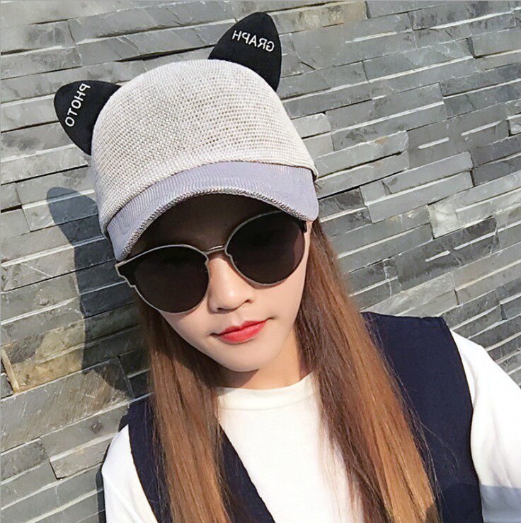 Korean student caps, men and women, Korean version, sweet and casual, Japanese autumn and winter shade, baseball shade hat, tide summer