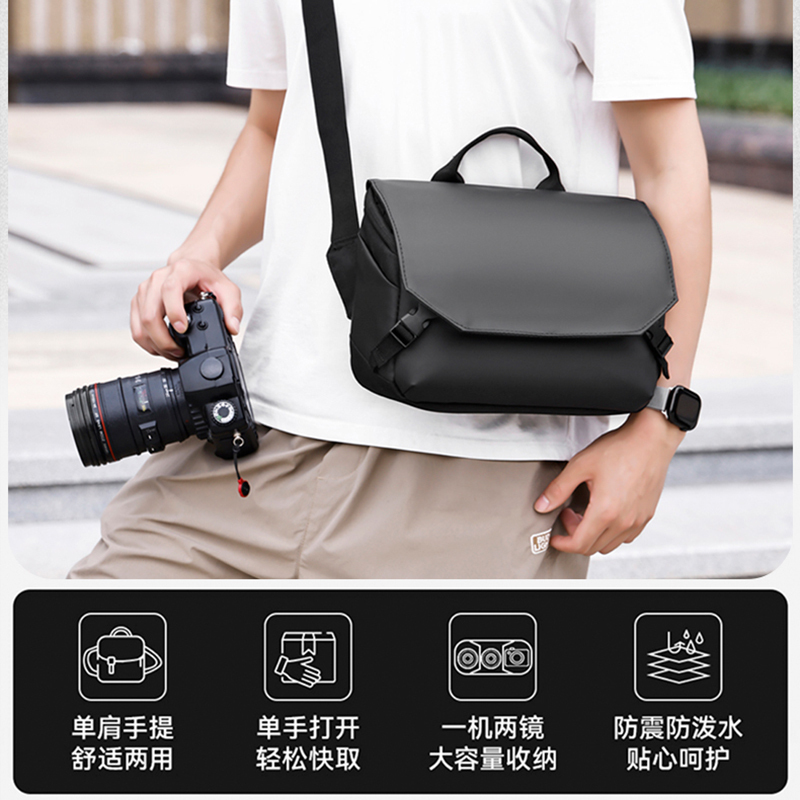 Slr Shoulder Camera Bag, Waterproof, Large-Capacity Storage, Suitable for Compact Cameras, Cross-Body Photography Bag, Lightweight Mirrorless Camera Bag