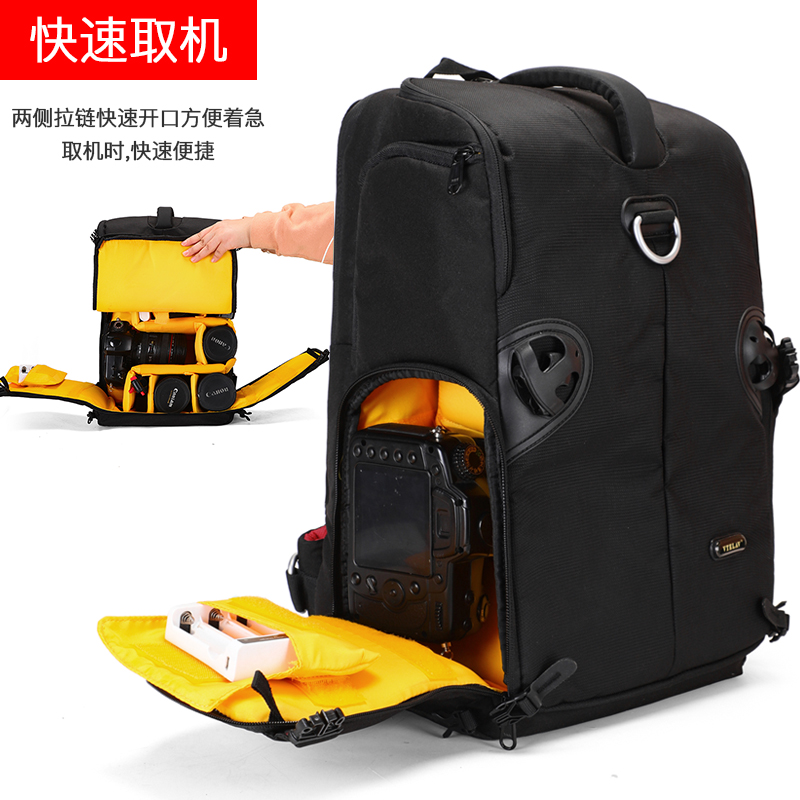 Suitable for Canon Nikon Sony single-eye camera bag waterproof and shockproof shoulder photography bag outdoor computer all-in-one bag