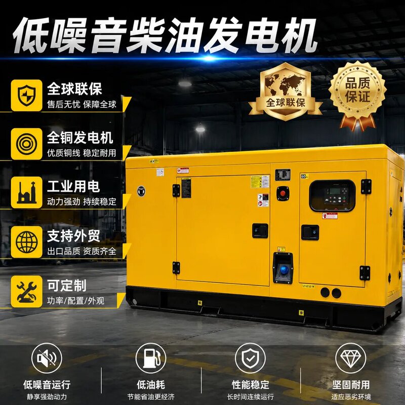 Shangchai Diesel Generator Set Silent Three-Phase 380V Brushless Outdoor Emergency Original 20Kw Kilowatt Shangchai Diesel Generator Set Silent Three-Phase 380V Brushless Outdoor Emergency Original 20Kw Kilowatt