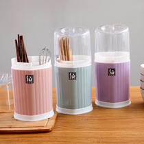 Day style with lid anti-dust home perforated chopstick cylinder plastic chopstick cage Drain Chopstick Cage Kitchen Chopstick Cage