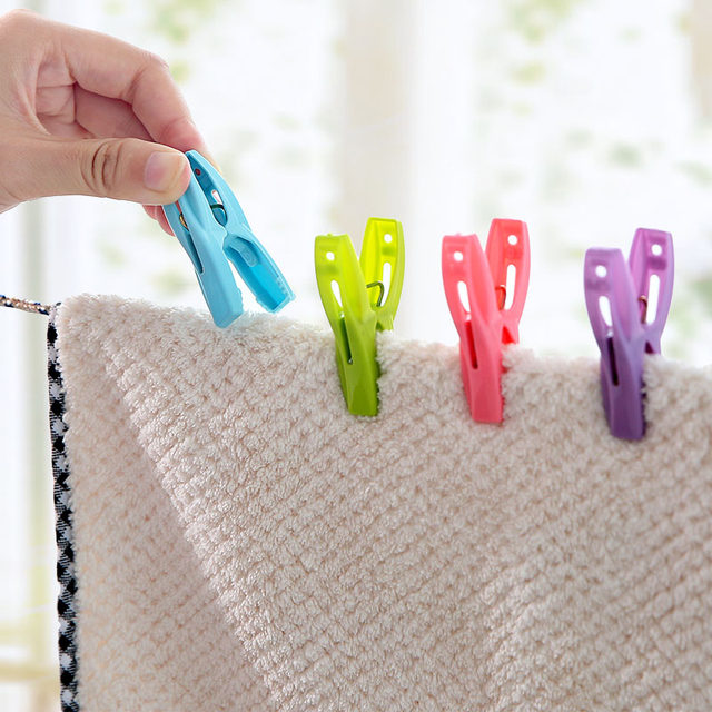 Windproof plastic ຂະຫນາດນ້ອຍ clips towels clothes socks underwear hanging multi-clip clothes hanger quilt drying clothespins 20 pack